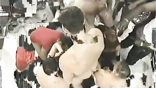 Bunch of guys fucked this chick in the crowd with huge cocks
