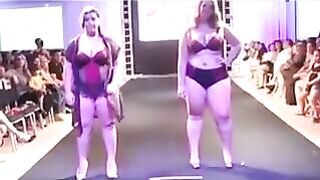 Fatty bitches running in swimsuits in front of the camera