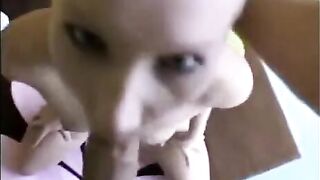 The chick is able to take in a dick completely in her mouth