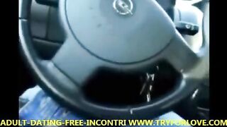 Blonde pays for taxi ride with blowjob in the car