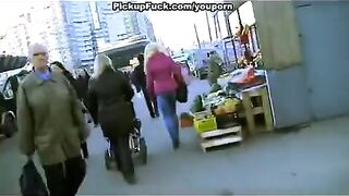 Fella arranged a meeting with a blonde on the street and fucked her