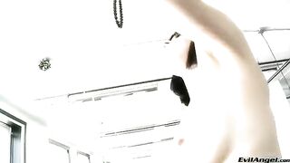 Beauty puts balls in her sweet vagina and cums