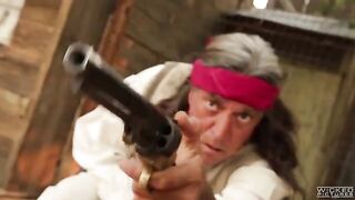 The cowboy punished but licked a pink clitoris