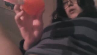 A hot brunette gets her clitoris stimulated using a powerful vibrator