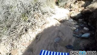 Jessica James has sex with a guy outdoors