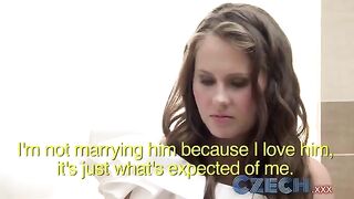 The girl was a witness at the wedding and helped the bride