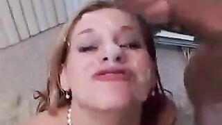 The sperm is a great reward for the work done by the young girl