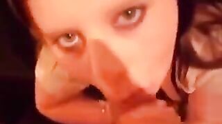 Cute girls love to lick cum when sucking dicks