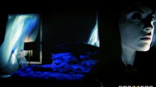 A brunette woman was fucking because of a bad sleep