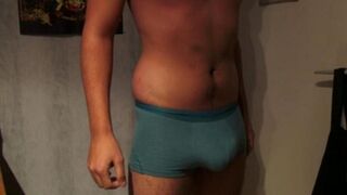 A man came in his pants from overexcitation and strong arousal