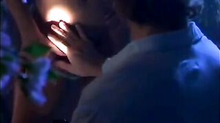 Passionate sex in the foggy night with a romantic atmosphere