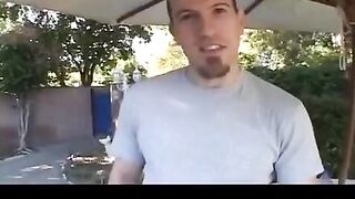 The baby sucks the nipples and gets a strong cock in her pussy