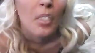 The whims of a blonde who licks sperm from a spoon