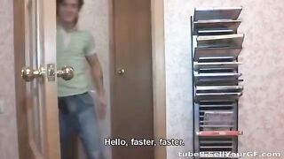 Young man shoots sex videos with amateur girls who are not embarrassed to show their holes