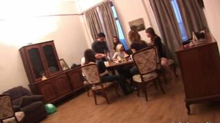 A group of Russian students arranged a gangbang at the party