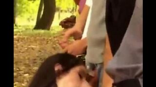 Group of four girls attacked and fucked on the street