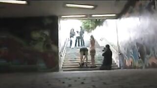 A girl got diluted and was fucked in a rough public encounter
