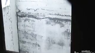 Peeping in the toilet from below with hidden camera action