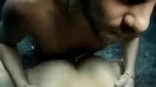 The beauty performs blowjob right in the water and has sex