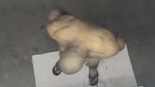 A naked man was spotted in the shower by a hidden camera