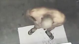 A naked man was spotted in the shower by a hidden camera