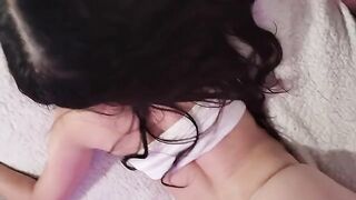 A guy with a big cock fucks his girl from the back and cums in her