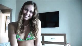 The stepdaughter tries to escape from the house during a family vacation