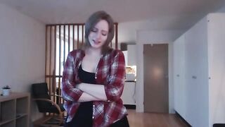 Young babe masturbates with a big dildo, reaching intense pleasure
