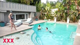 Ricky Spanish taught Blake Blossom to fuck like a pro by the pool