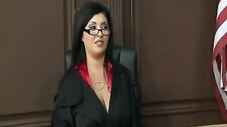 A hot mature in a sexy police uniform with big boobs