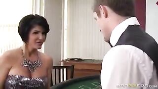 A gambler lost his cock in the cards to a hot lady