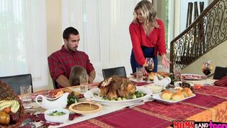 The family dinner became a little hot after three people stayed