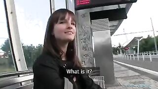 Brunette babe agreed to get fucked outdoors for cash, just like in HUNT4K videos