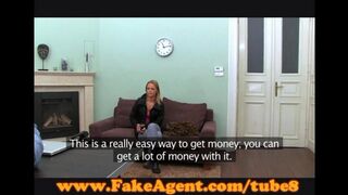 Friends arranged a sex casting for a skinny blondie