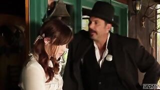 A mature man is having fun with a young girl
