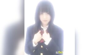 Hot Asian school uniform solo action with a satisfying finish