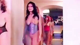 Big tits gang bang with hot teen action on the couch