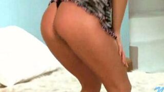 A young Russian lesbian shows her body to the camera and undresses