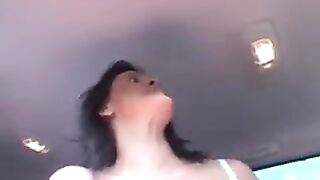 Three cool guys brought a whore to the forest and fucked her in a rough session