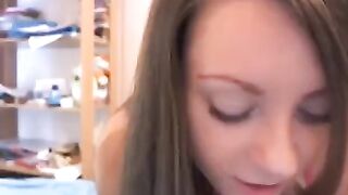 Russian beauty with small boobs plays with her tender tits on camera