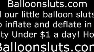 The girl rubs her boobs on the bed and gets herself off