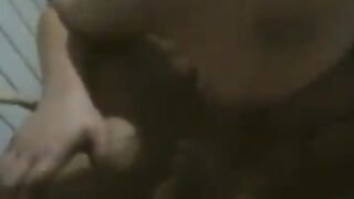 Busty BBW shakes big tits while dancing naked at home