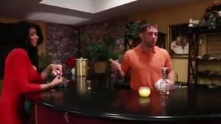 Christina was fucked by a bartender on the couch