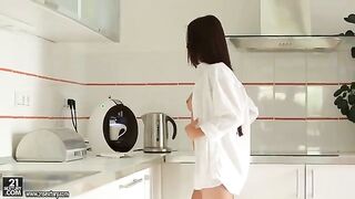 Young girl was fucked in the morning to prevent her from fucking someone else