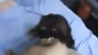 A girl with a flexible back bends to get a cock in her ass