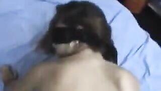 A girl with a flexible back bends to get a cock in her ass
