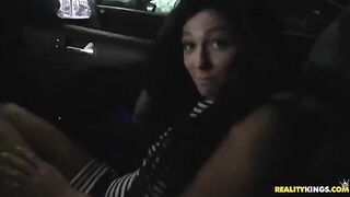 Pervert dude cum on face of sleeping brunette