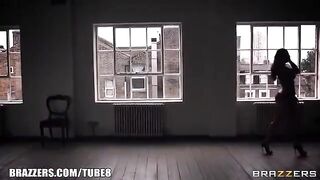 Sweaty woman with big natural tits gets fucked in her ass