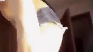 Russian woman with a natural breast massage and caress herself