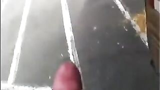A guy came out for a jerk and almost got caught